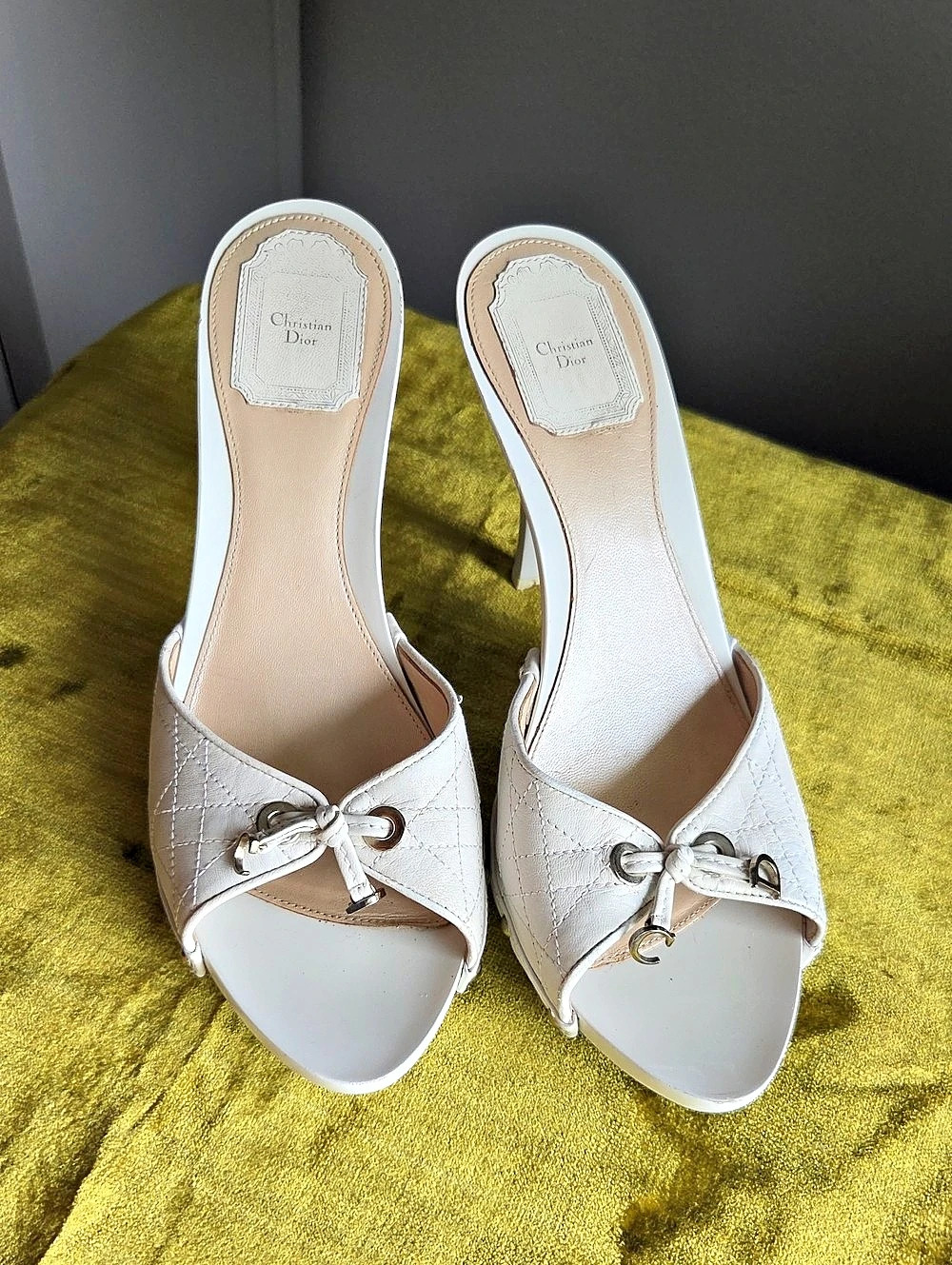 Christian Dior White Heels